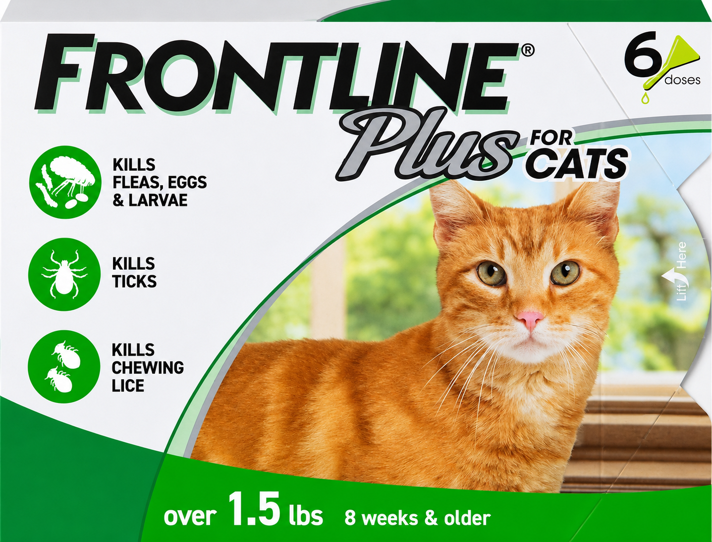 FRONTLINE Plus for Cats – Flea & Tick Treatment, 6 Treatments, Cats Over 1.5 lbs.