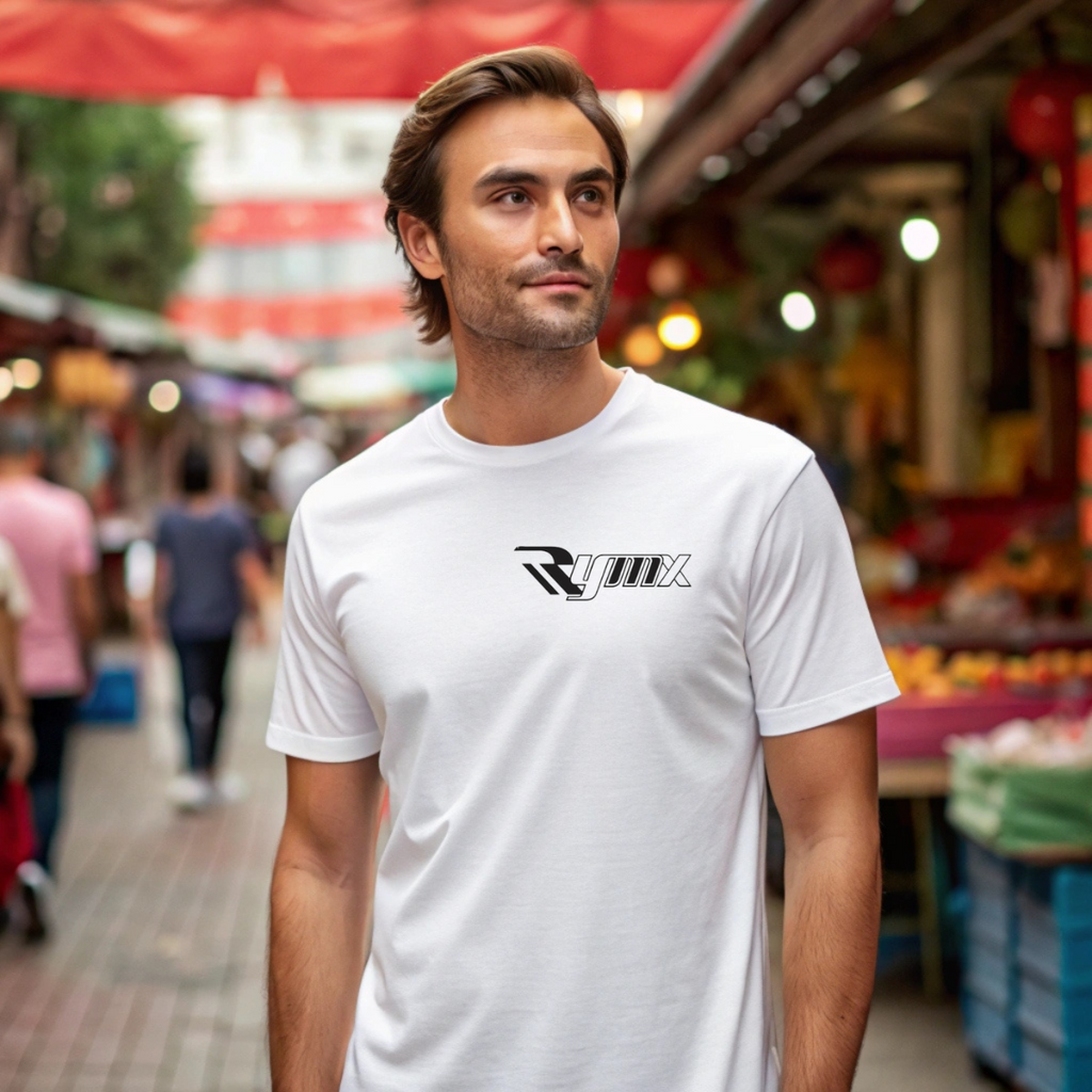 RYMX Men T-Shirt – 100% Cotton, Short Sleeve, Casual Slim Fit, Breathable