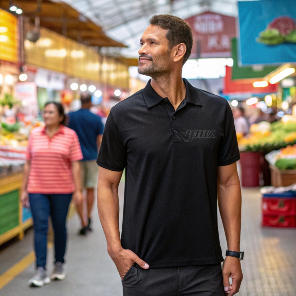 RYMX Men T-Shirt – 100% Cotton, Short Sleeve, Casual Slim Fit, Breathable