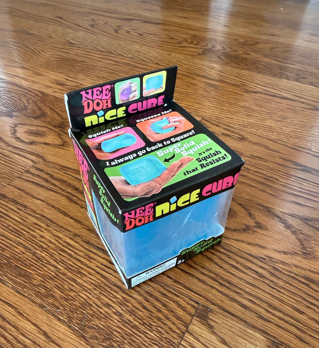 TikTok viral NeeDoh Nice cube Blue Large Size Cube, 8.5 cm