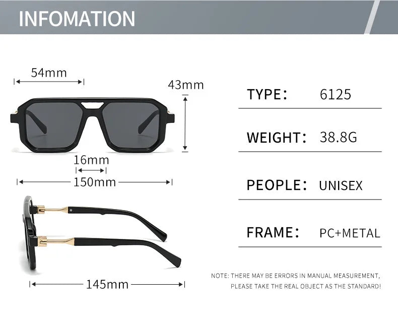 Square Vintage Fashion Sunglasses