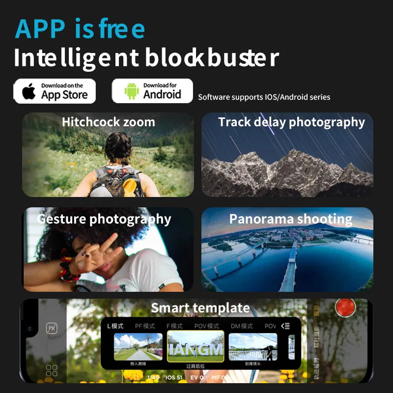 AOCHUAN 3-Axis Handheld Gimbal Stabilizer for Smartphone with Fill