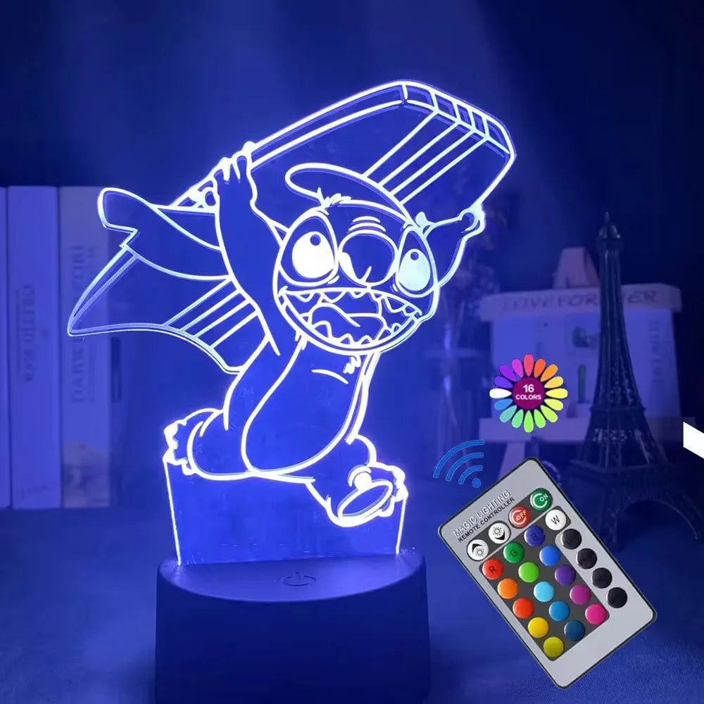 LED 3D Illusion Stitch Night Light with Remote & Touch Control - Ideal Gift for Any Occasion