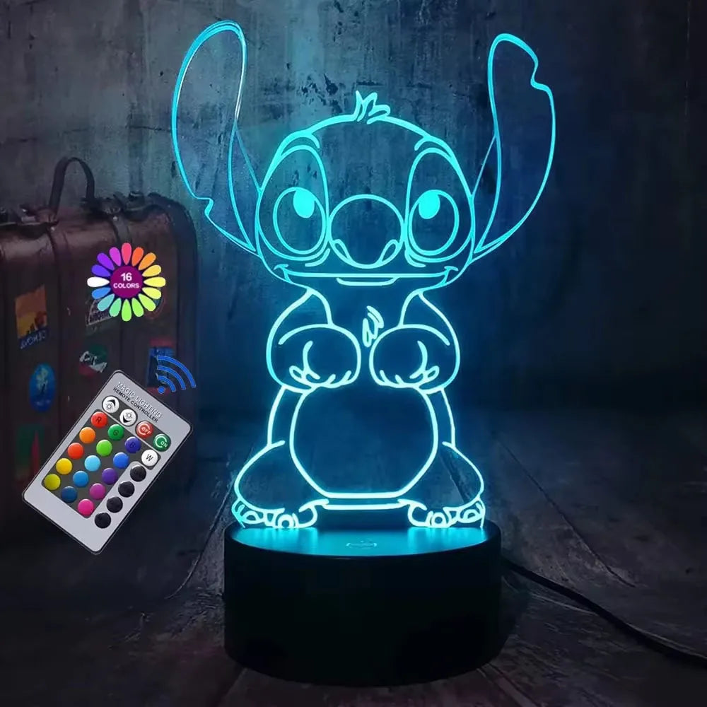 LED 3D Illusion Stitch Night Light with Remote & Touch Control - Ideal Gift for Any Occasion