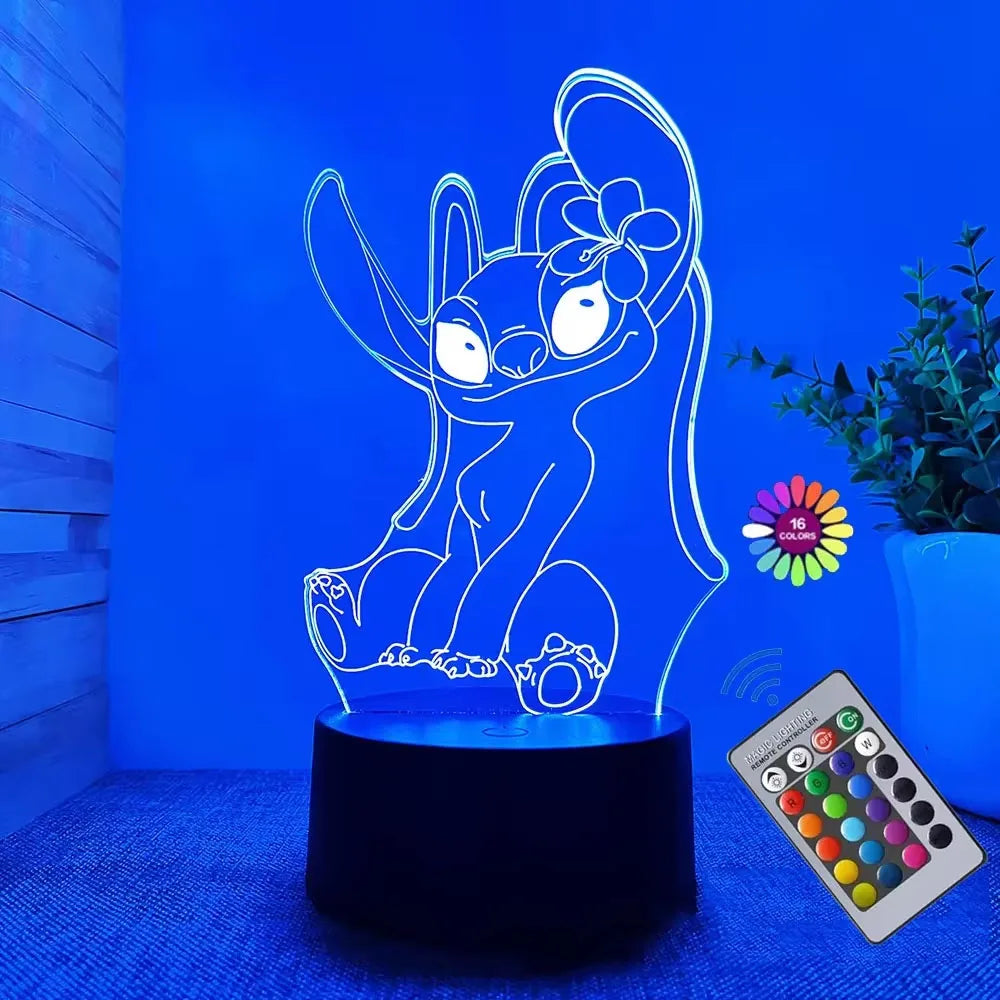 LED 3D Illusion Stitch Night Light with Remote & Touch Control - Ideal Gift for Any Occasion