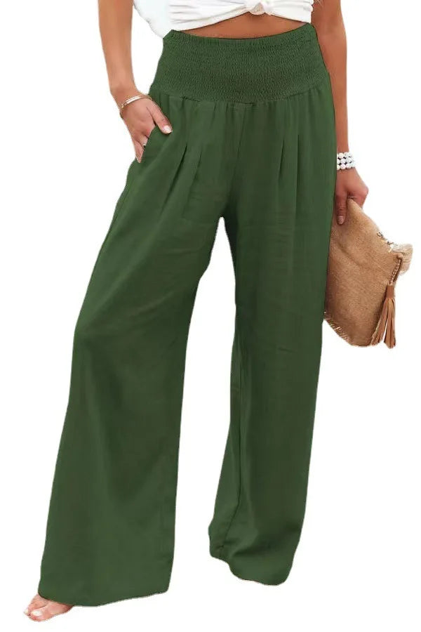 FlowEase™ Smocked Palazzo Pants 🌸✨ Comfort Meets Chic