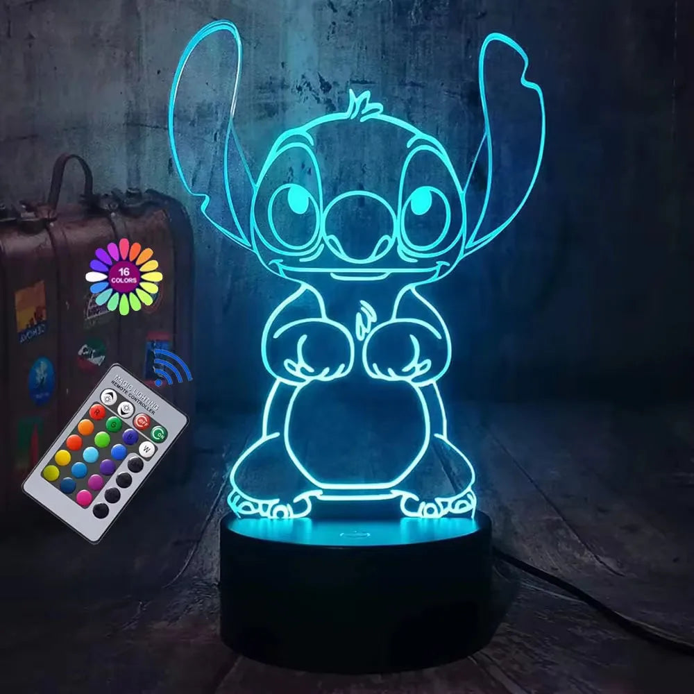 LED 3D Illusion Stitch Night Light with Remote & Touch Control - Ideal Gift for Any Occasion
