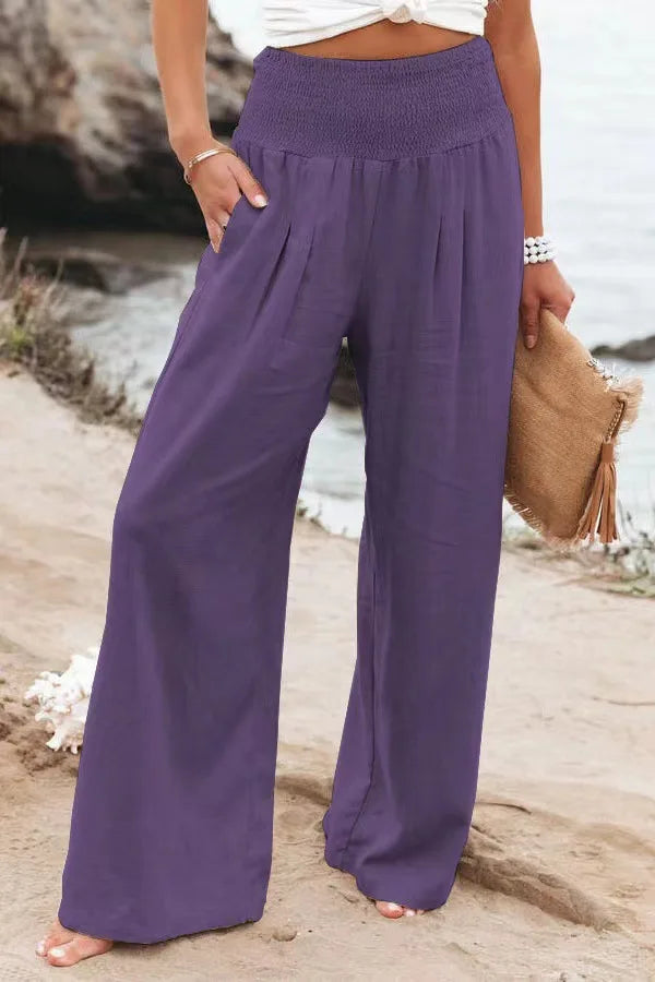 FlowEase™ Smocked Palazzo Pants 🌸✨ Comfort Meets Chic