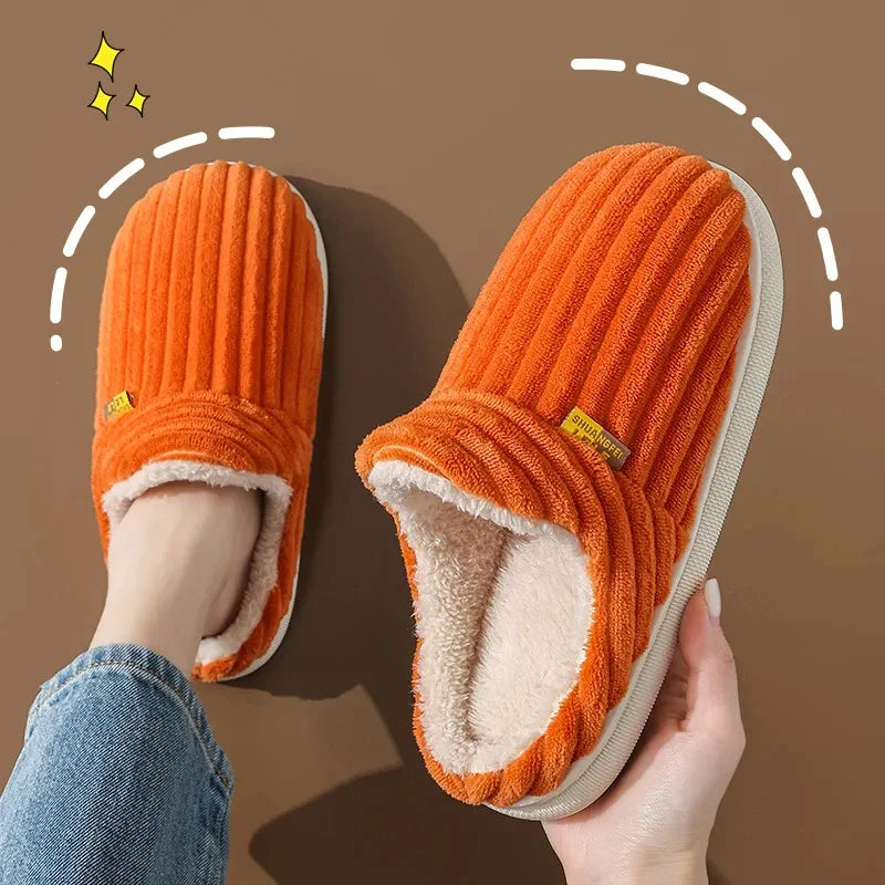 Women's Fur Plush Slippers | Men's Winter Furry Fashion Cozy Warm Ankle Plush Slides | Soft Sole Indoor Cotton Shoes