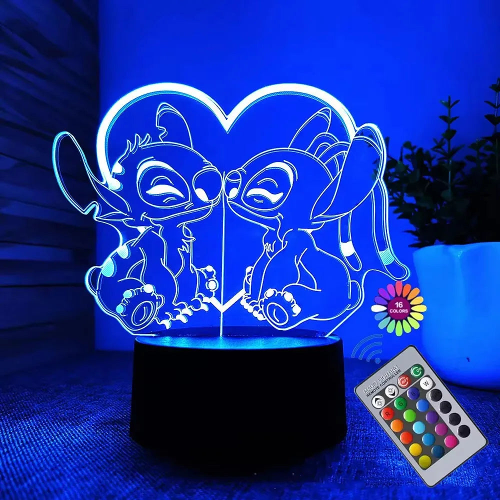 LED 3D Illusion Stitch Night Light with Remote & Touch Control - Ideal Gift for Any Occasion