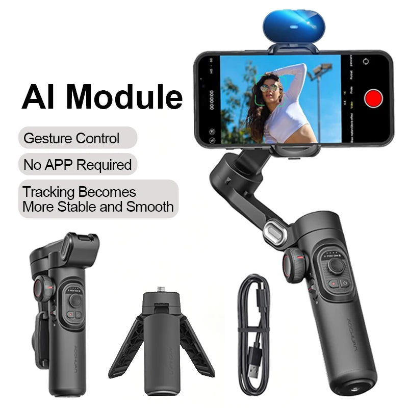 AOCHUAN 3-Axis Handheld Gimbal Stabilizer for Smartphone with Fill