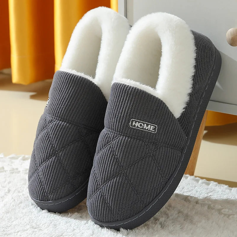 Women's Fur Plush Slippers | Men's Winter Furry Fashion Cozy Warm Ankle Plush Slides | Soft Sole Indoor Cotton Shoes