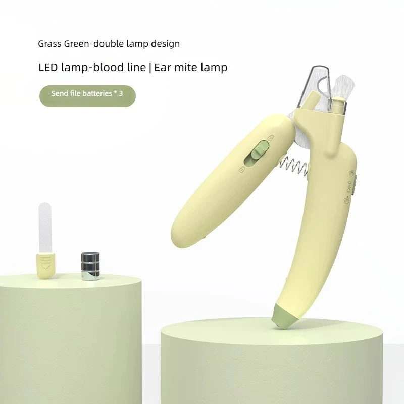 Pet Nail Clippers Dog Nail Clippers Cat Nail Clippers LED Electric Nail Grinder Pet Supplies LED Light Pet Nail Clippers