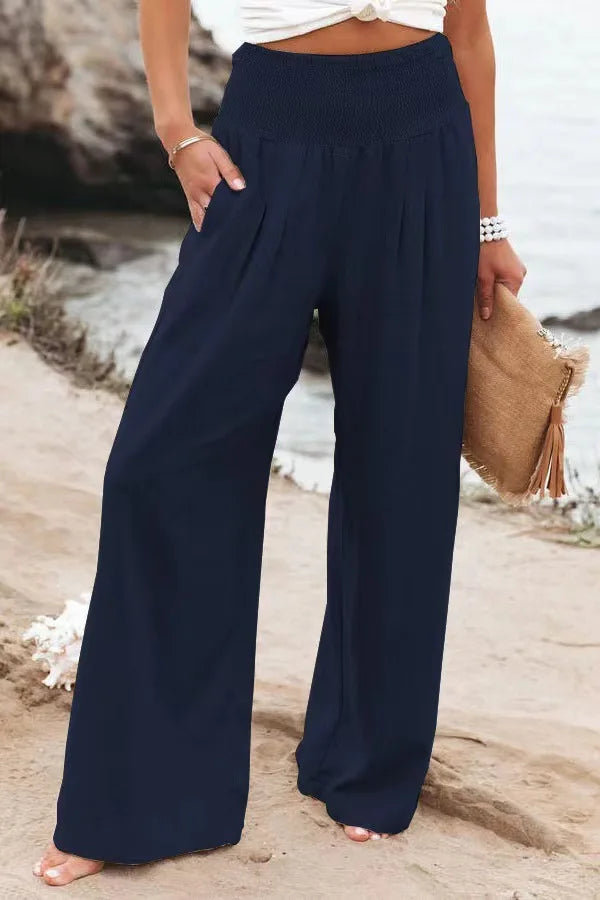 FlowEase™ Smocked Palazzo Pants 🌸✨ Comfort Meets Chic