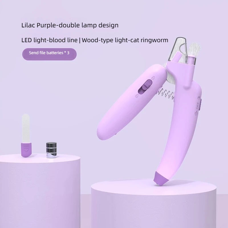Pet Nail Clippers Dog Nail Clippers Cat Nail Clippers LED Electric Nail Grinder Pet Supplies LED Light Pet Nail Clippers