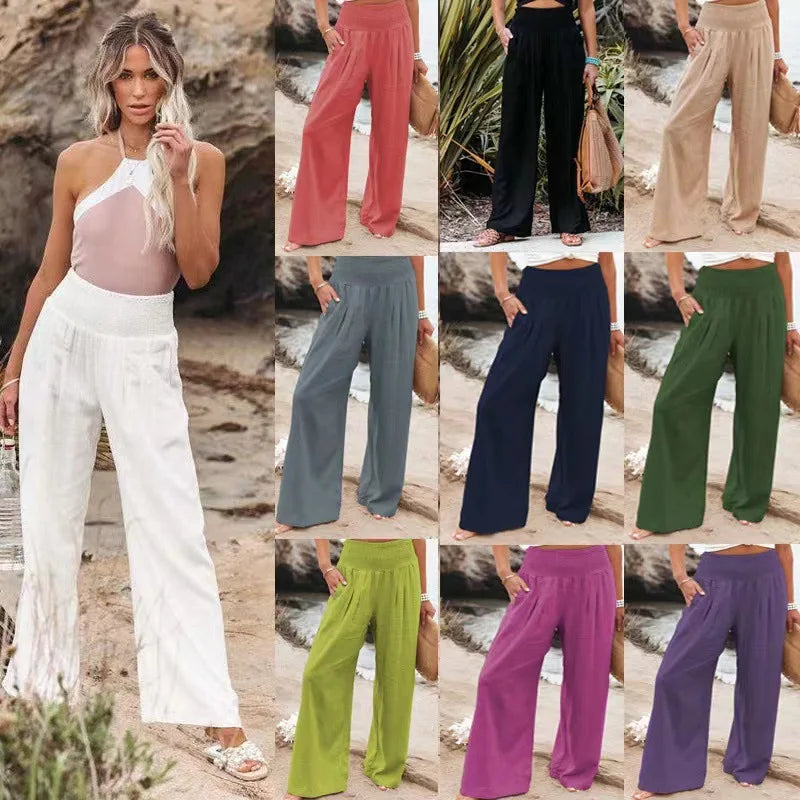 FlowEase™ Smocked Palazzo Pants 🌸✨ Comfort Meets Chic