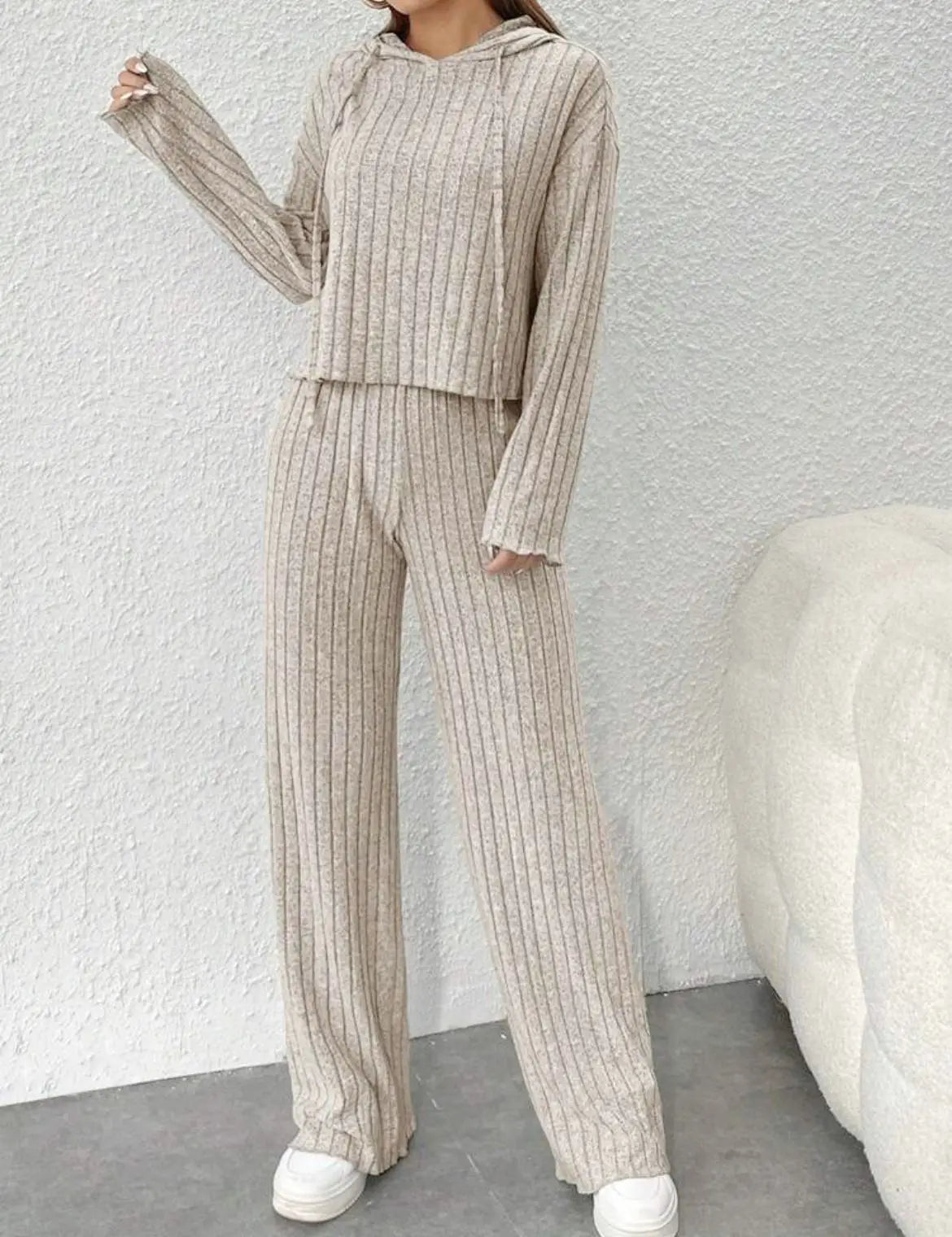Solid Color 2 Piece Sets Women Outfit Hooded Top And High Waist Long Pant Sets Fashion Slim Ladies Suits 2023 Autumn Winter New