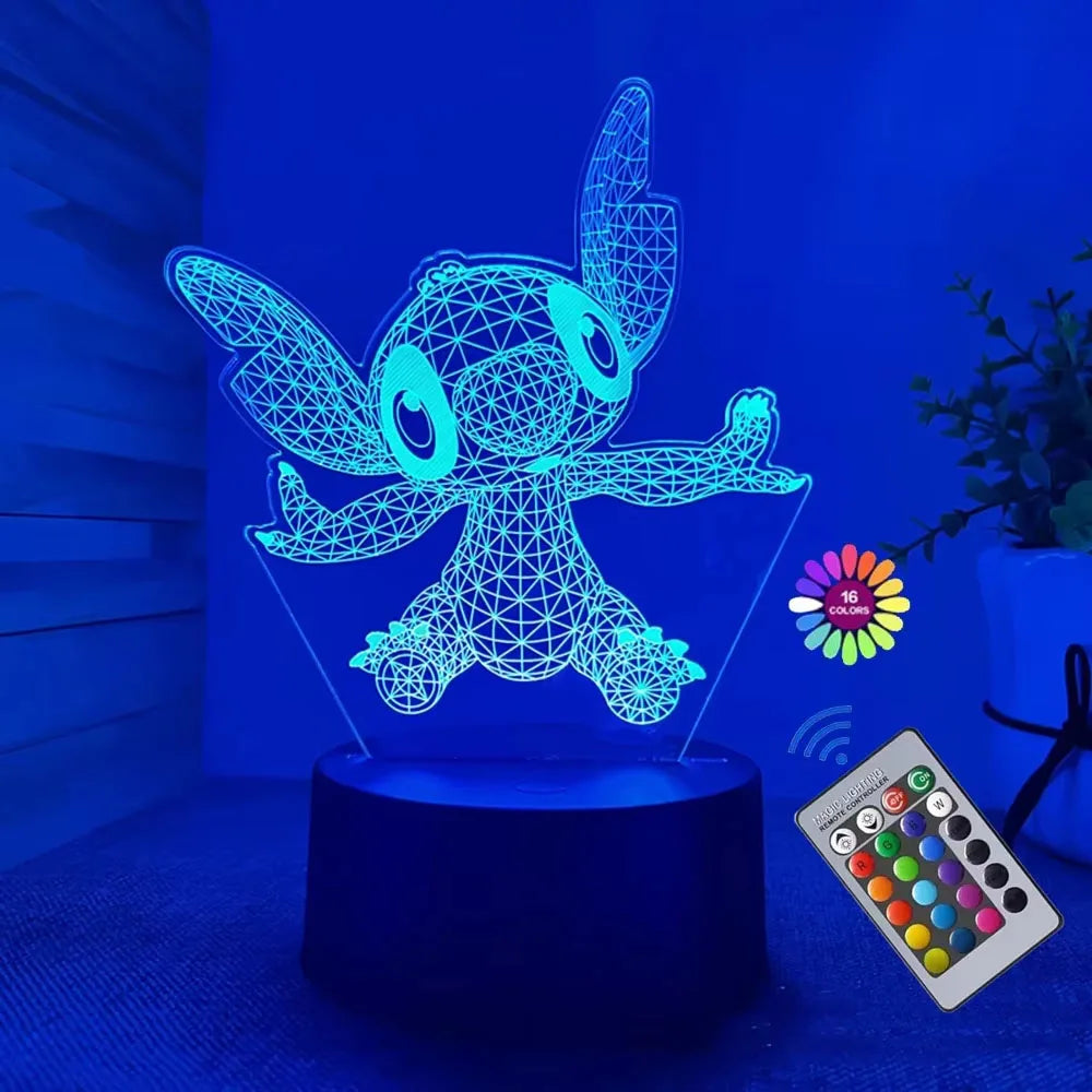 LED 3D Illusion Stitch Night Light with Remote & Touch Control - Ideal Gift for Any Occasion