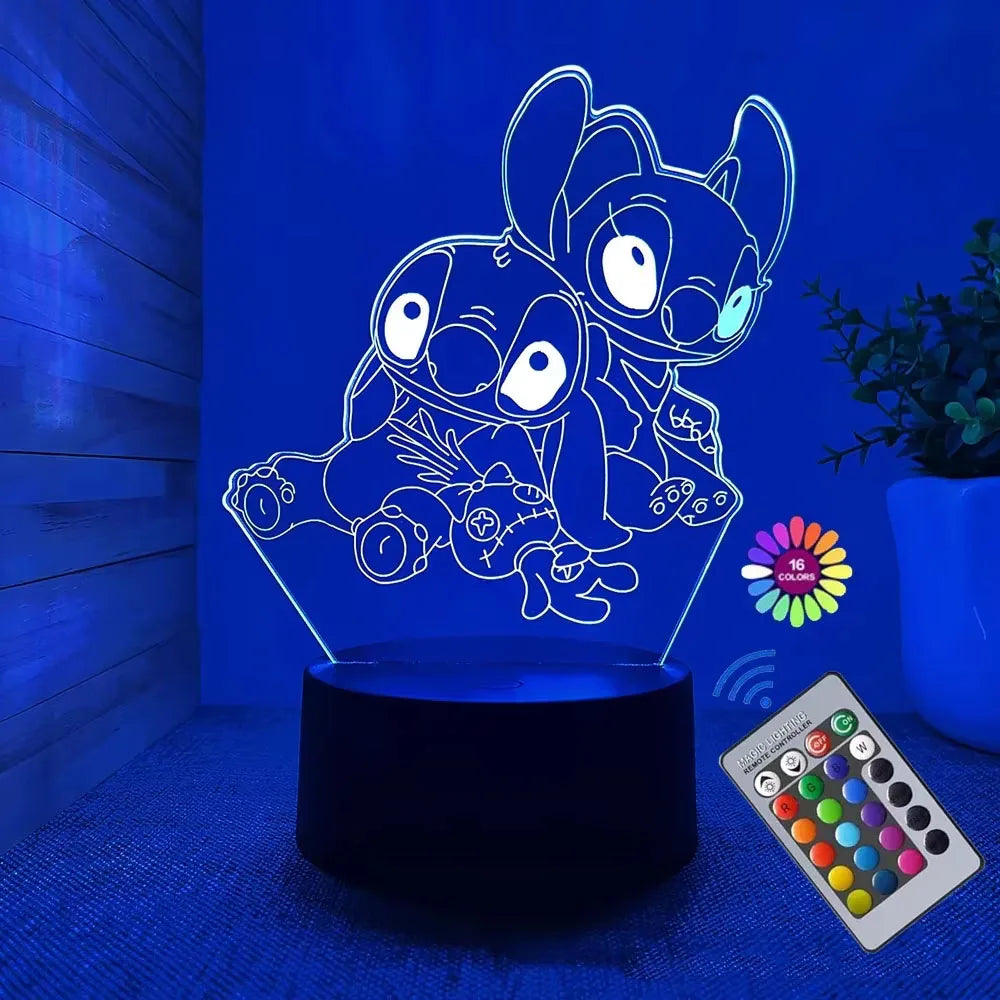 LED 3D Illusion Stitch Night Light with Remote & Touch Control - Ideal Gift for Any Occasion