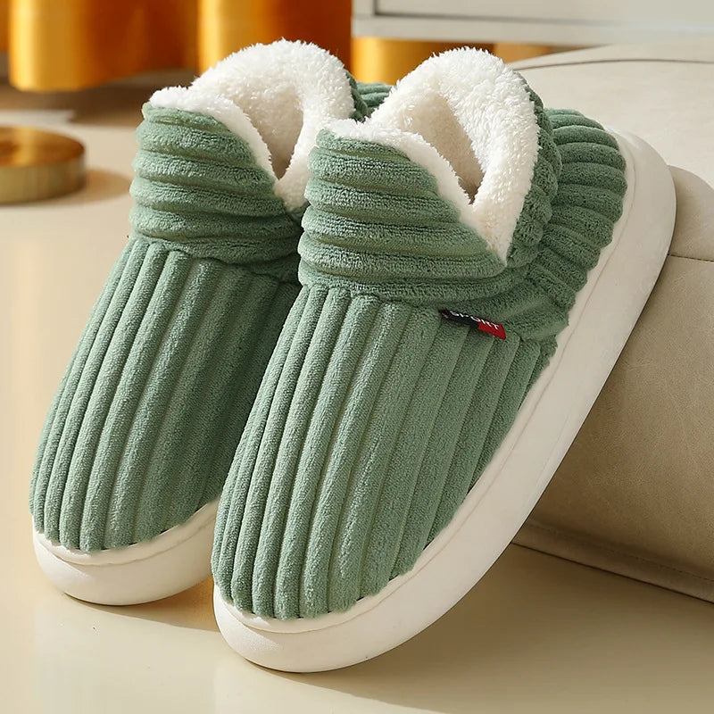 Women's Fur Plush Slippers | Men's Winter Furry Fashion Cozy Warm Ankle Plush Slides | Soft Sole Indoor Cotton Shoes