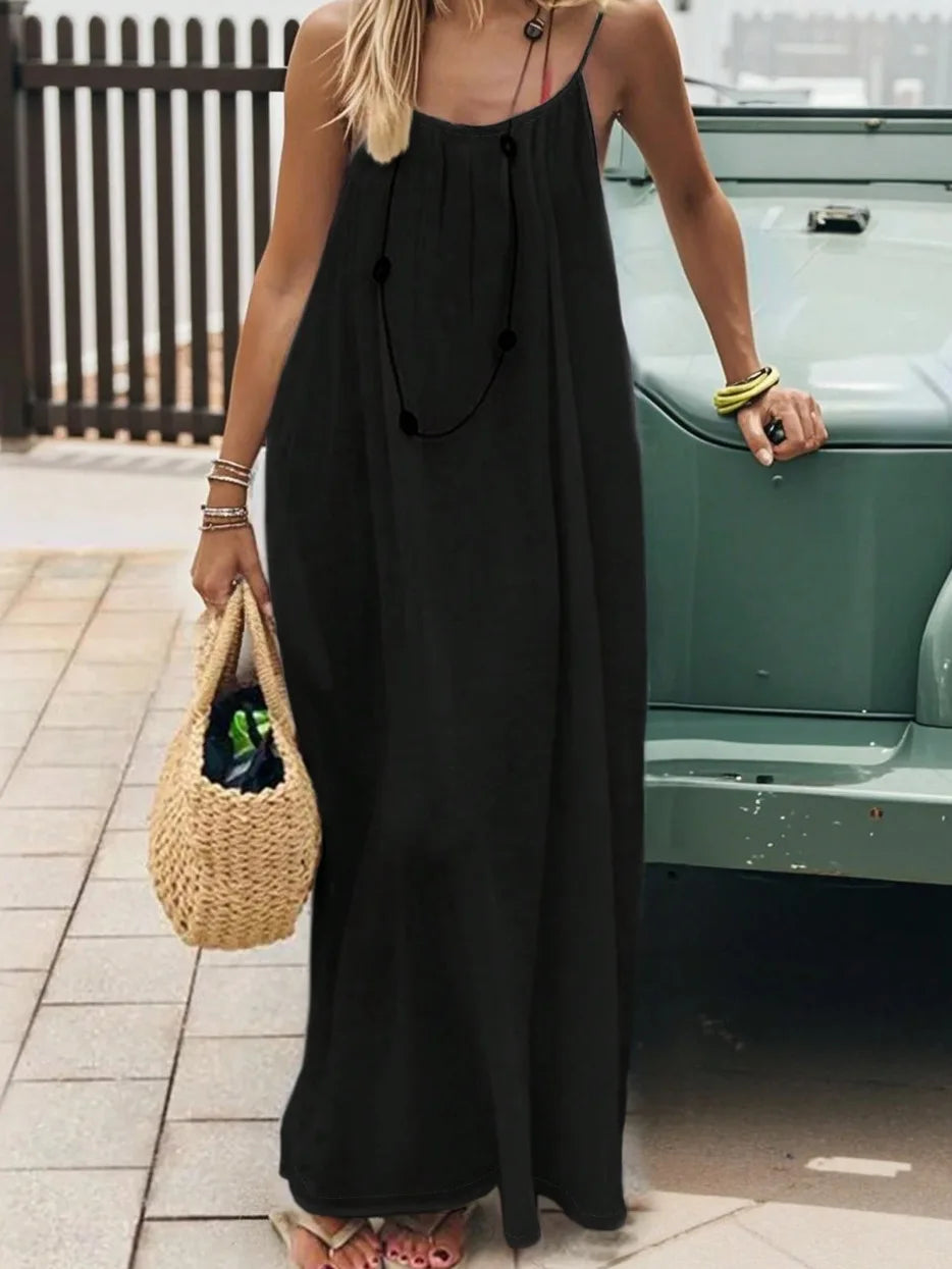 BreezeMuse™ Backless Maxi 🌸 — Adjustable Fit, Summer Flow