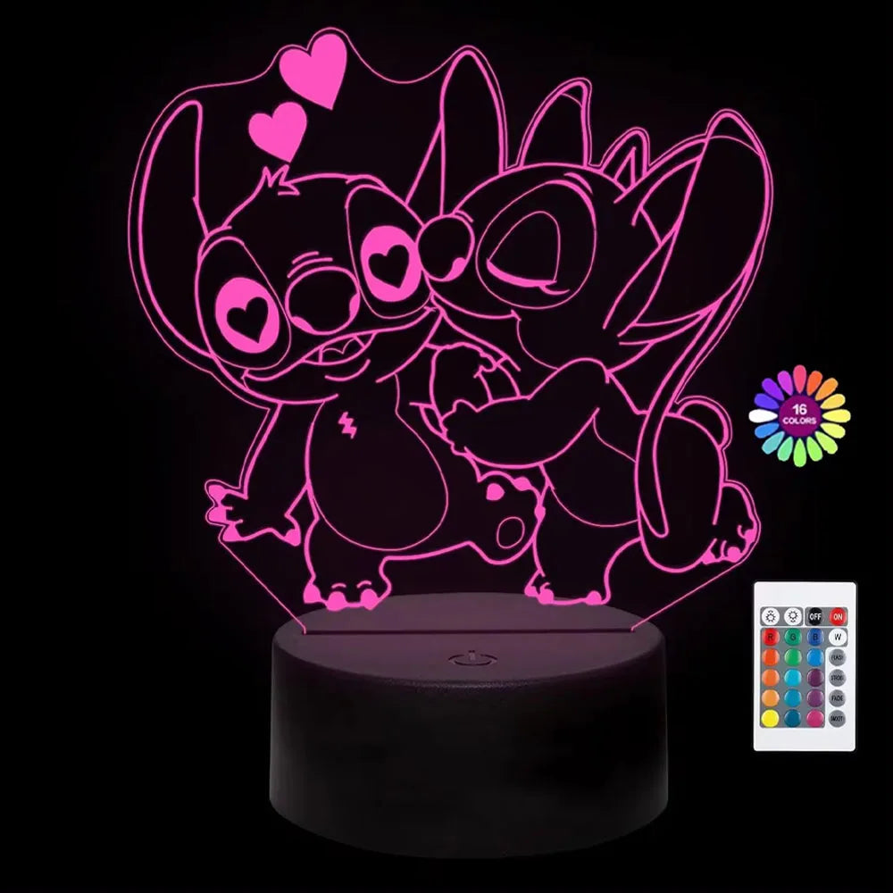 LED 3D Illusion Stitch Night Light with Remote & Touch Control - Ideal Gift for Any Occasion