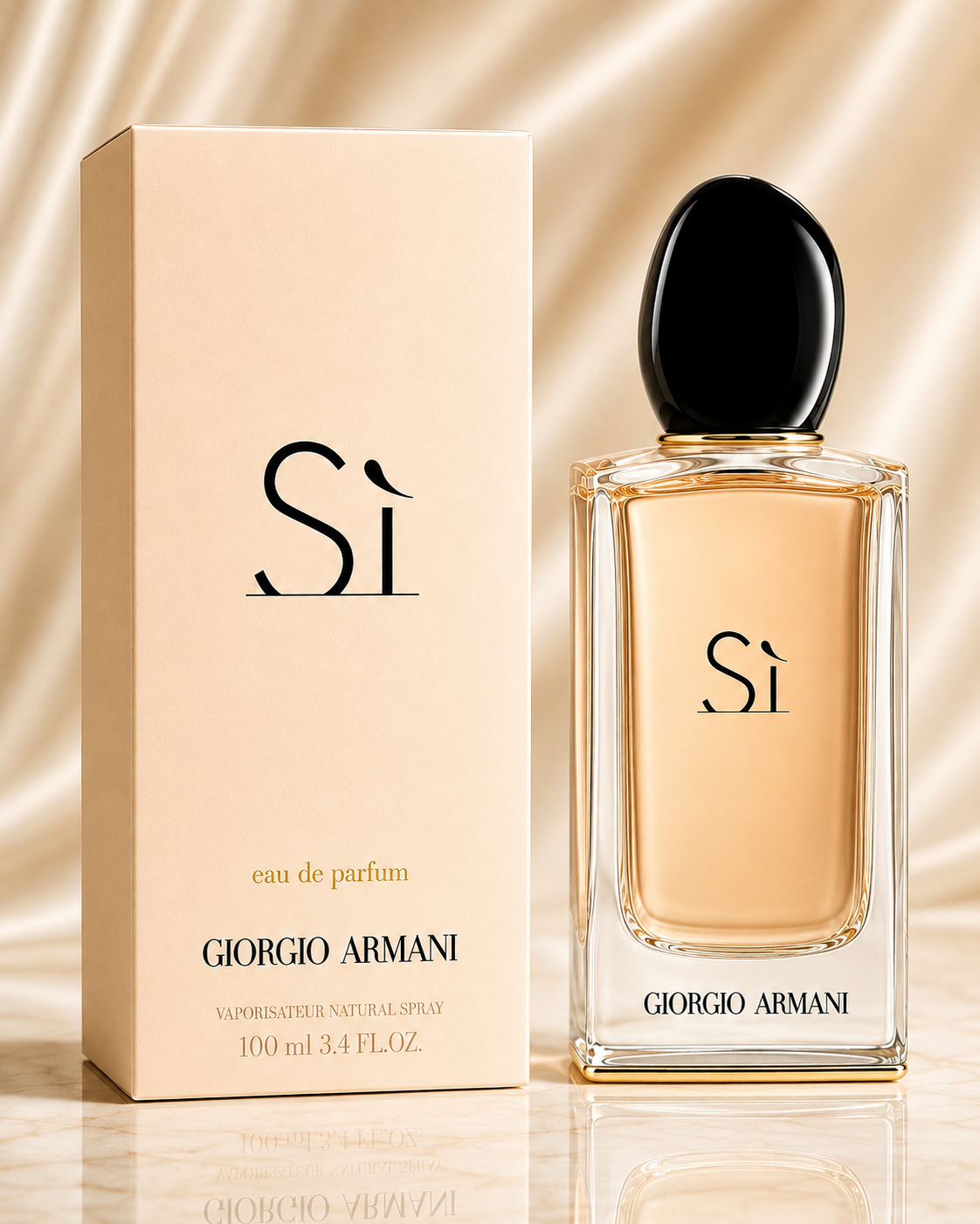 Giorgio Armani Sì Eau de Parfum for Women 100ml / 3.4 fl oz Long-Lasting Floral Fruity Perfume
