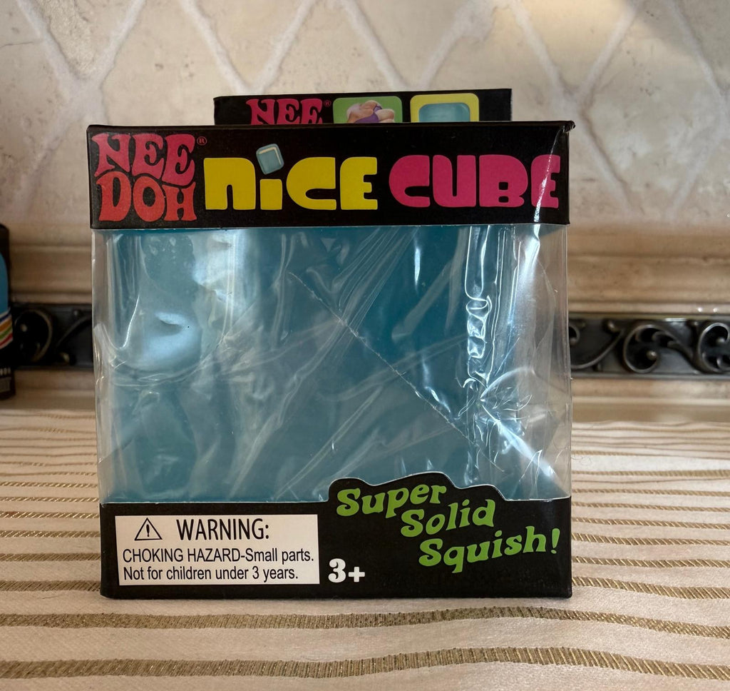 TikTok viral NeeDoh Nice cube Blue Large Size Cube, 8.5 cm