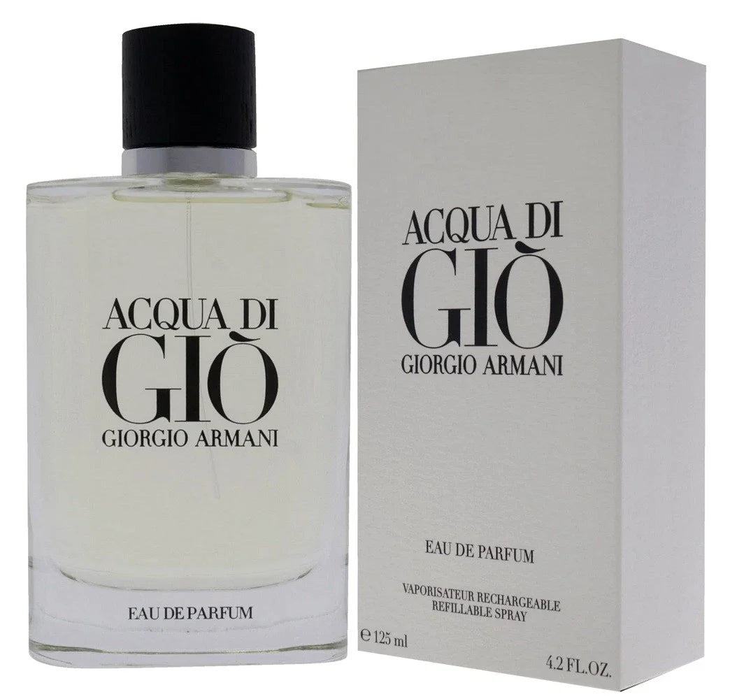 Giorgio Armani Acqua di Giò Eau de Parfum for Men – 4.2 oz / 125 mL Refillable Luxury Fragrance